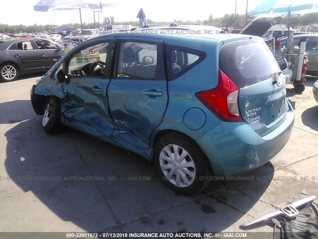 3N1CE2CP1EL393118 - 2014 NISSAN VERSA NOTE S/S PLUS/SV/SL GREEN photo 3