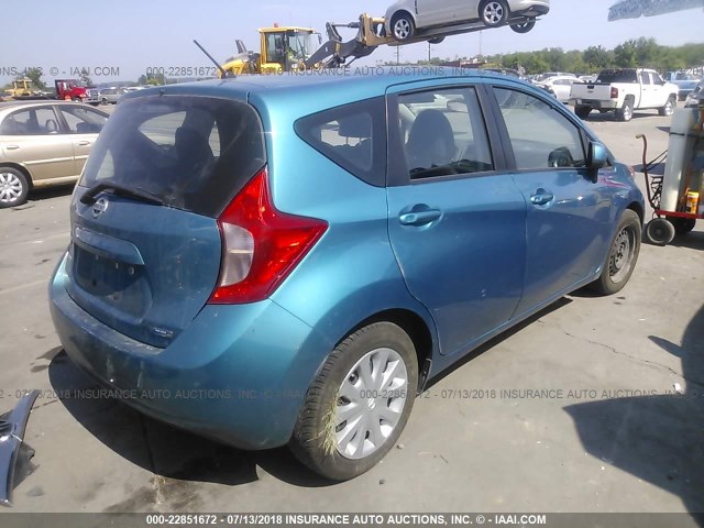 3N1CE2CP1EL393118 - 2014 NISSAN VERSA NOTE S/S PLUS/SV/SL GREEN photo 4