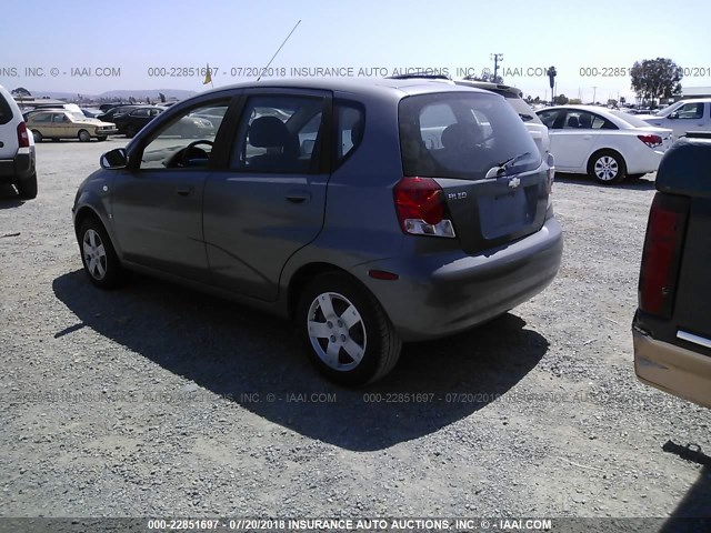 KL1TD66657B750760 - 2007 CHEVROLET AVEO LS 灰色 照片 3