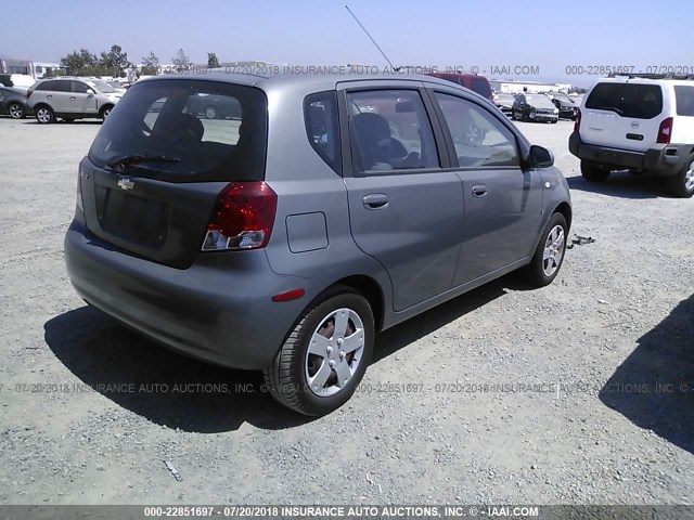 KL1TD66657B750760 - 2007 CHEVROLET AVEO LS 灰色 照片 4