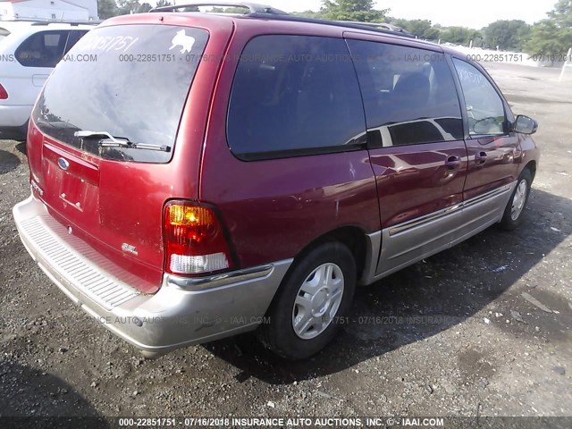 2FMDA53442BB58025 - 2002 FORD WINDSTAR SEL RED photo 4