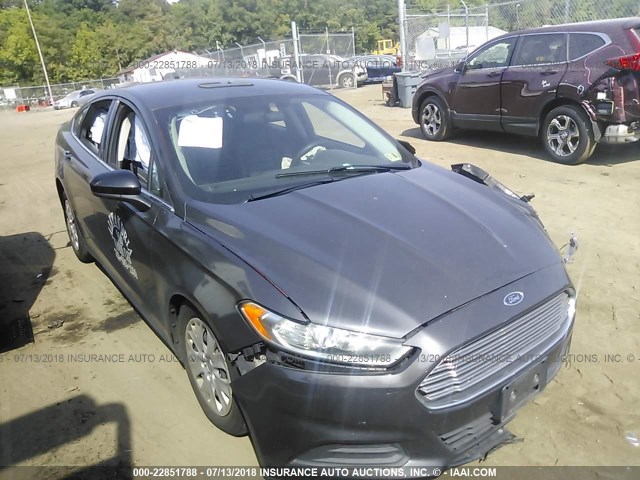 3FA6P0G73DR249767 - 2013 FORD FUSION S GRAY photo 1