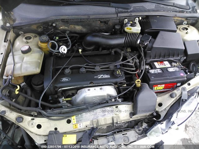 1FAFP38391W221302 - 2001 FORD FOCUS ZTS BEIGE photo 10