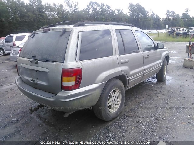 1J4G268S4XC530038 - 1999 JEEP GRAND CHEROKEE LIMITED SILVER photo 4