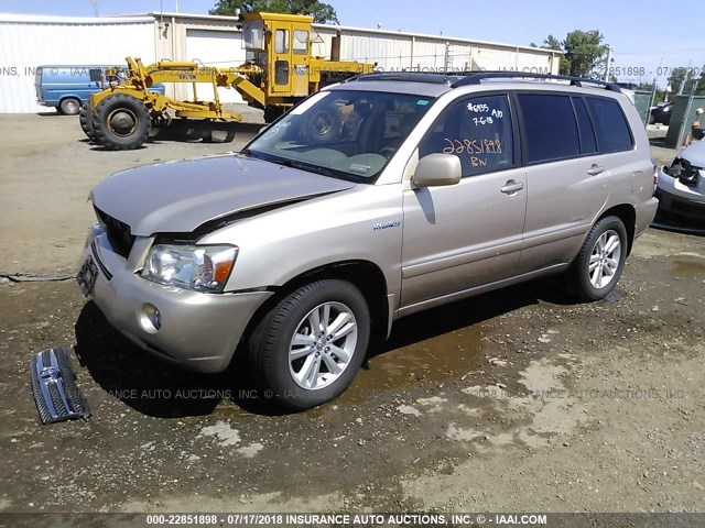 JTEGW21A270017811 - 2007 TOYOTA HIGHLANDER HYBRID GOLD photo 2