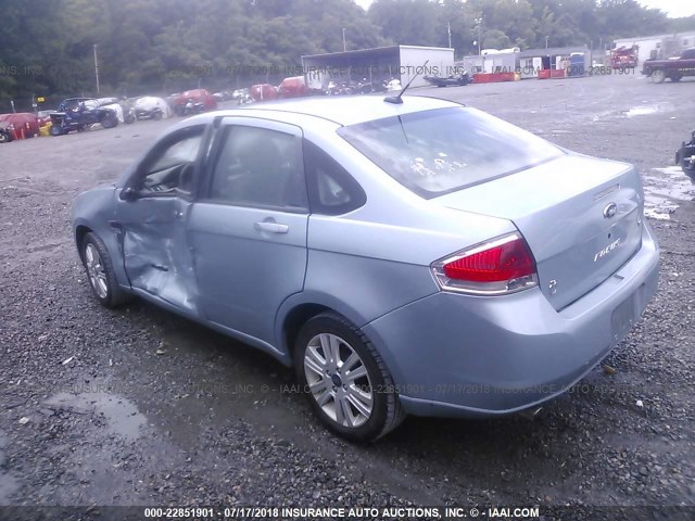 1FAHP35N78W266182 - 2008 FORD FOCUS SE/SEL/SES BLUE photo 3