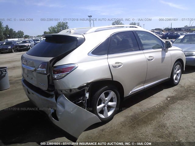 2T2BK1BA3DC213479 - 2013 LEXUS RX 350/BASE/F SPORT GOLD photo 4