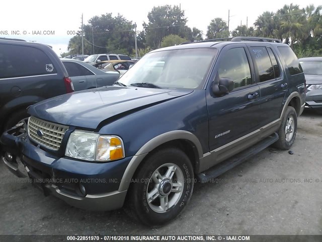 1FMZU64W92UA71444 - 2002 FORD EXPLORER EDDIE BAUER BLUE photo 2