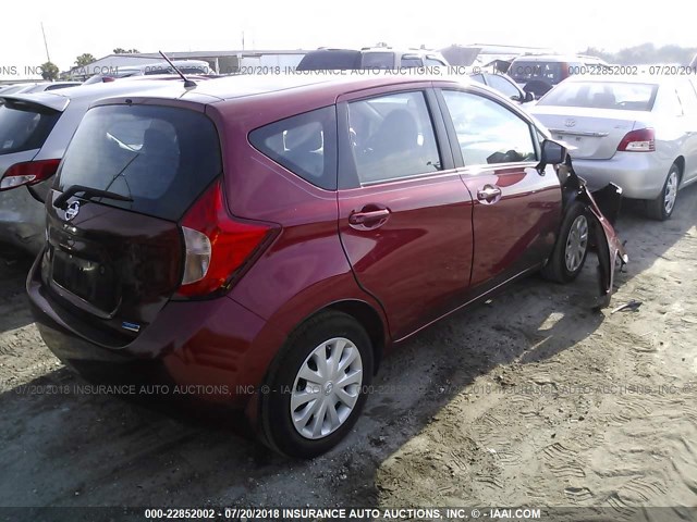 3N1CE2CP5GL400977 - 2016 NISSAN VERSA NOTE S/S PLUS/SV/SL/SR RED photo 4