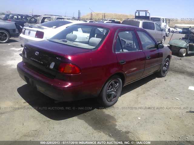 2T1BR12E0YC363042 - 2000 TOYOTA COROLLA VE/CE/LE RED photo 4