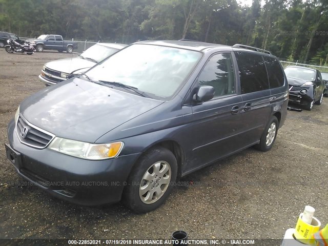 5FNRL18914B096221 - 2004 HONDA ODYSSEY EXL Navy photo 2