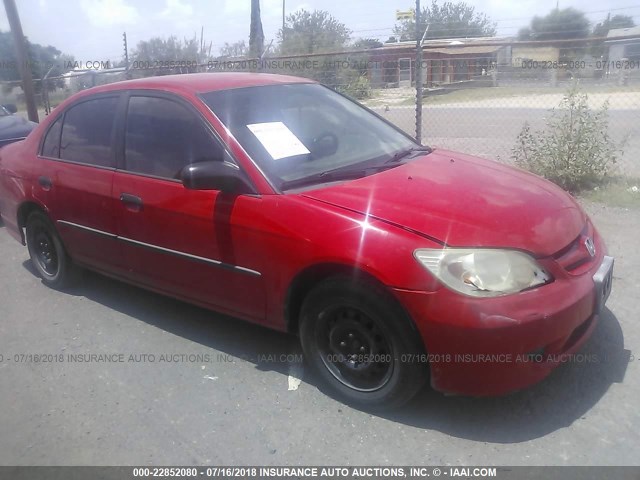 1HGES16305L002121 - 2005 HONDA CIVIC DX VP RED photo 1