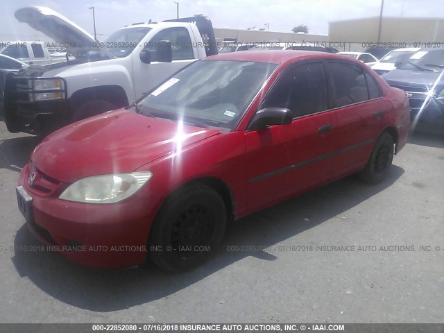 1HGES16305L002121 - 2005 HONDA CIVIC DX VP Qırmızı foto 2