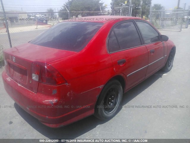 1HGES16305L002121 - 2005 HONDA CIVIC DX VP RED photo 4