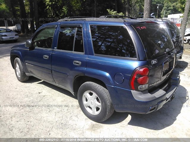 1GNDT13SX22431570 - 2002 CHEVROLET TRAILBLAZER  BLUE photo 3