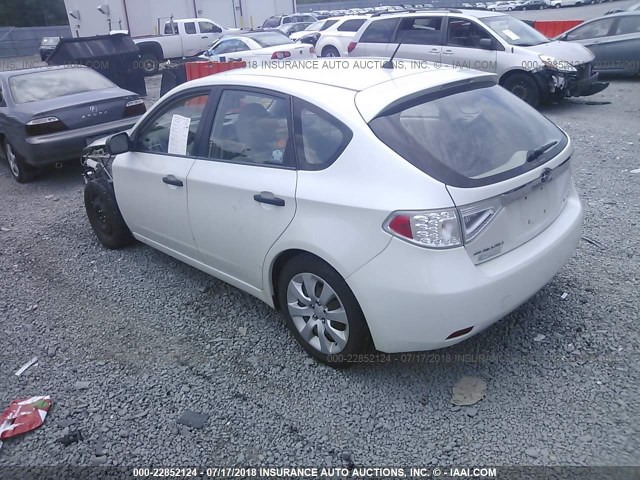 JF1GH61608G837448 - 2008 SUBARU IMPREZA 2.5I WHITE photo 3