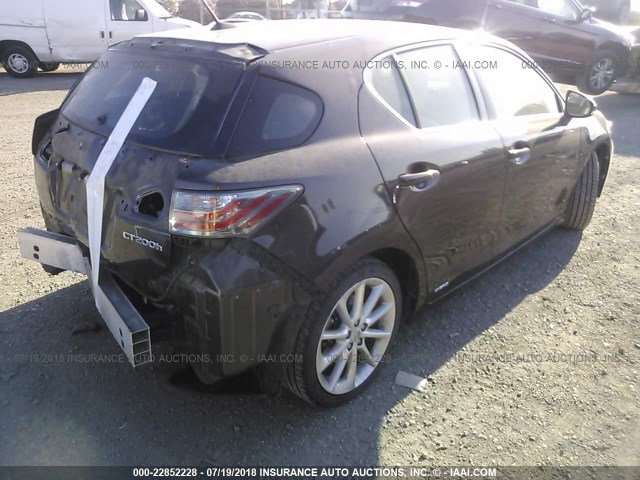 JTHKD5BH5C2055466 - 2012 LEXUS CT 200 BROWN photo 4