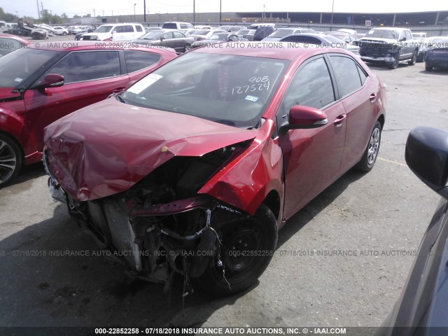 5YFBURHE8EP110776 - 2014 TOYOTA COROLLA L/LE/LE PLS/PRM/S/S PLS RED photo 2