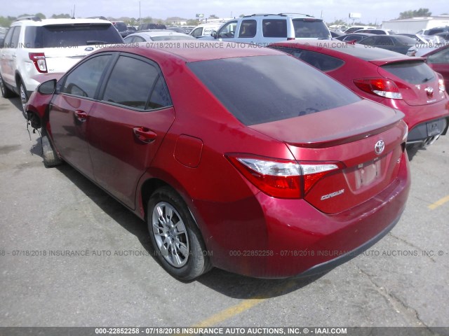 5YFBURHE8EP110776 - 2014 TOYOTA COROLLA L/LE/LE PLS/PRM/S/S PLS RED photo 3