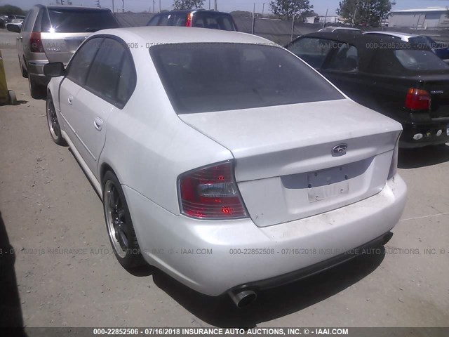 4S3BL676654227674 - 2005 SUBARU LEGACY GT LIMITED WHITE photo 3