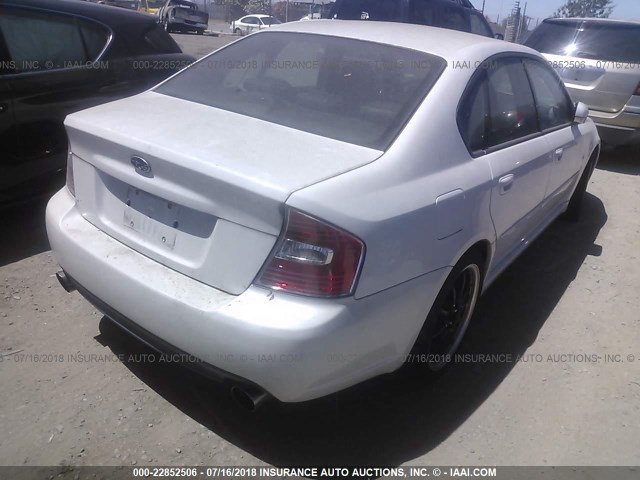 4S3BL676654227674 - 2005 SUBARU LEGACY GT LIMITED WHITE photo 4