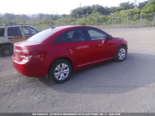 1G1PA5SG7E7116600 - 2014 CHEVROLET CRUZE LS RED photo 4