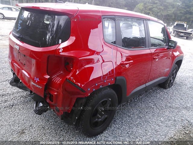 ZACCJBAB1HPF83237 - 2017 JEEP RENEGADE SPORT RED photo 4