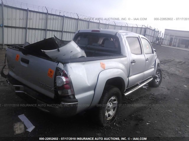 3TMJU4GN9AM094072 - 2010 TOYOTA TACOMA DOUBLE CAB PRERUNNER SILVER photo 4
