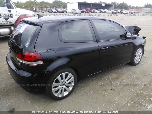 WVWMM7AJ0CW285242 - 2012 VOLKSWAGEN GOLF BLACK photo 4