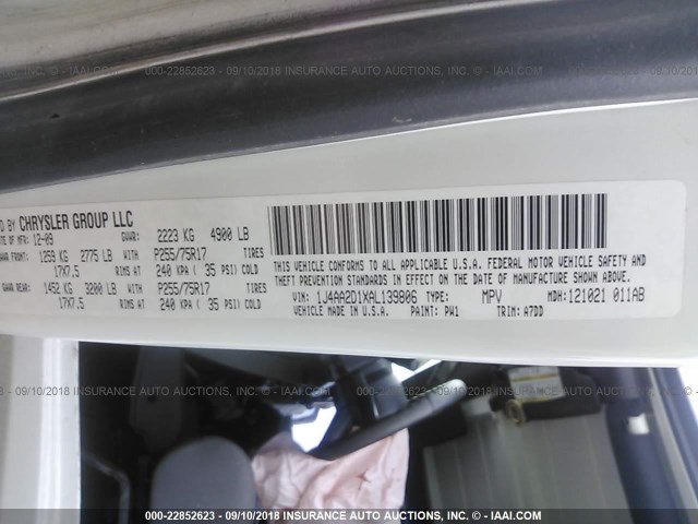 1J4AA2D1XAL139806 - 2010 JEEP WRANGLER SPORT WHITE photo 9