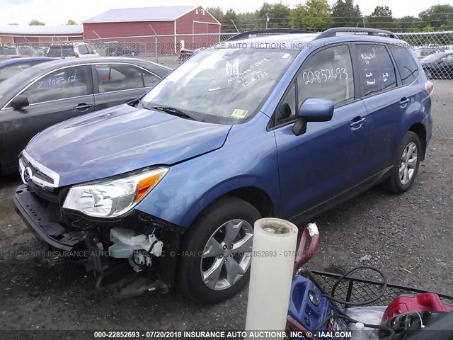 JF2SJAFC3FH560619 - 2015 SUBARU FORESTER 2.5I PREMIUM BLUE photo 2