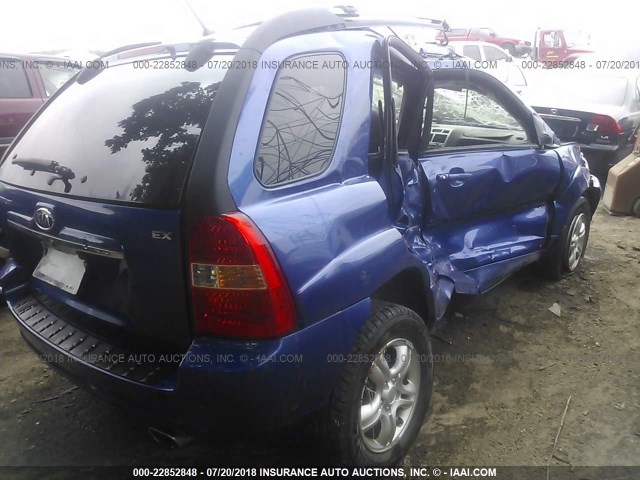 KNDJF723577309581 - 2007 KIA SPORTAGE EX/LX BLUE photo 4