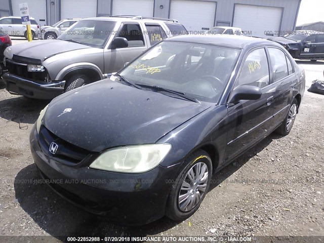 1HGES16554L013910 - 2004 HONDA CIVIC LX BLACK photo 2
