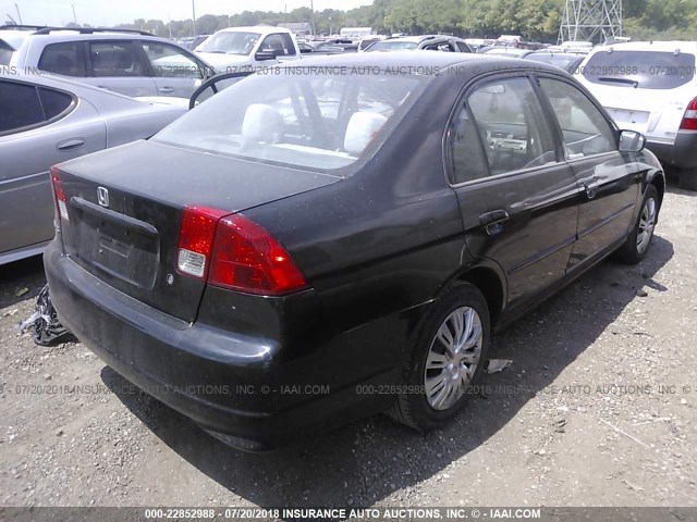 1HGES16554L013910 - 2004 HONDA CIVIC LX BLACK photo 4
