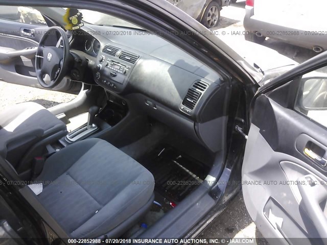 1HGES16554L013910 - 2004 HONDA CIVIC LX BLACK photo 5