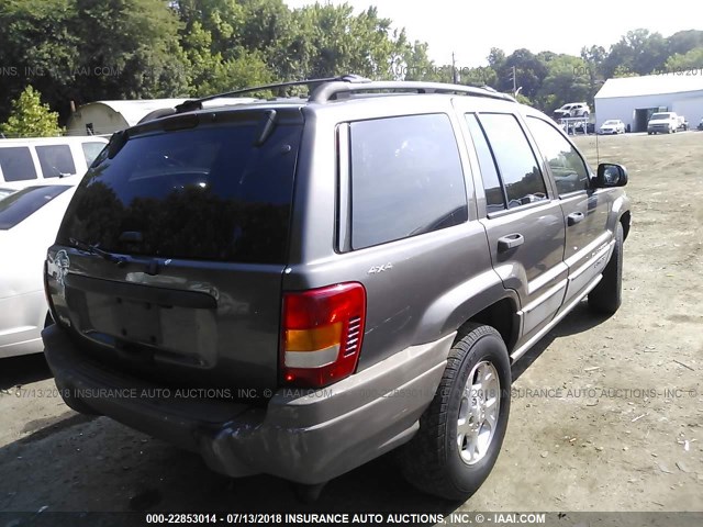 1J4GW48S1YC409610 - 2000 JEEP GRAND CHEROKEE LAREDO GRAY photo 4