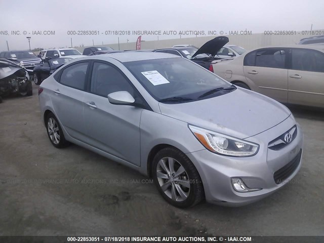 KMHCU4AEXEU678558 - 2014 HYUNDAI ACCENT GLS/SE SILVER photo 1