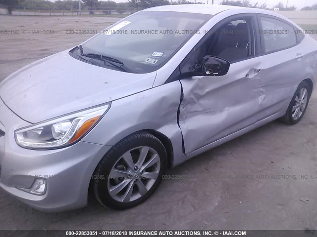 KMHCU4AEXEU678558 - 2014 HYUNDAI ACCENT GLS/SE SILVER photo 6