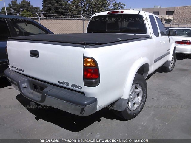 5TBBT44183S438222 - 2003 TOYOTA TUNDRA ACCESS CAB SR5 WHITE photo 4