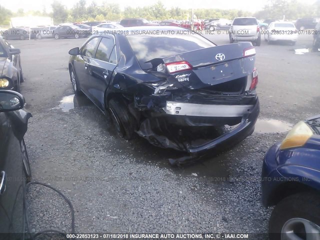 4T4BF1FK2CR270223 - 2012 TOYOTA CAMRY SE/LE/XLE BLUE photo 3
