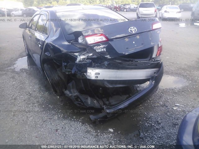 4T4BF1FK2CR270223 - 2012 TOYOTA CAMRY SE/LE/XLE BLUE photo 6