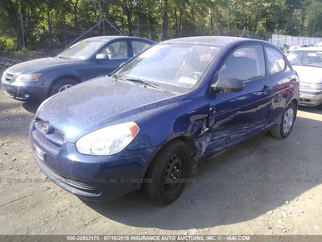 KMHCM36C49U139439 - 2009 HYUNDAI ACCENT GS BLUE photo 2