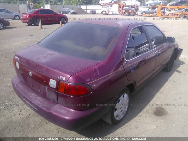 1N4AB41D2WC700915 - 1998 NISSAN SENTRA E/XE/GXE/GLE MAROON photo 4