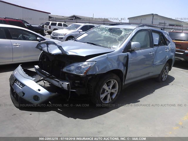 JTJHW31UX82045187 - 2008 LEXUS RX 400H BLUE photo 2