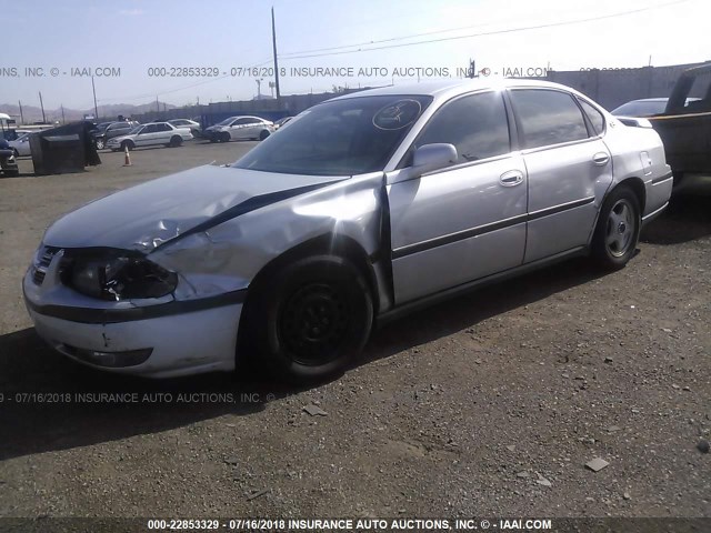 2G1WF52E039145511 - 2003 CHEVROLET IMPALA SILVER photo 2