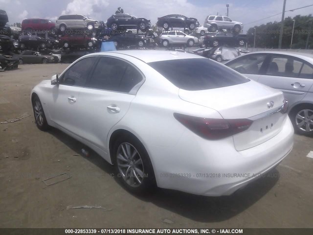 JN1CV7AP0JM240665 - 2018 INFINITI Q50 PURE/LUXE WHITE photo 3