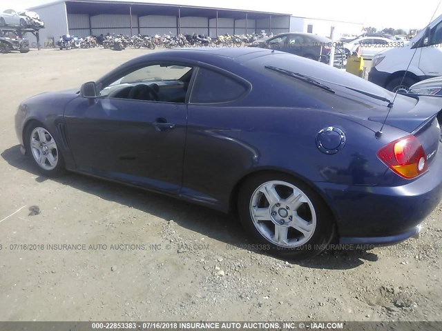 KMHHN65F83U025743 - 2003 HYUNDAI TIBURON GT BLUE photo 3