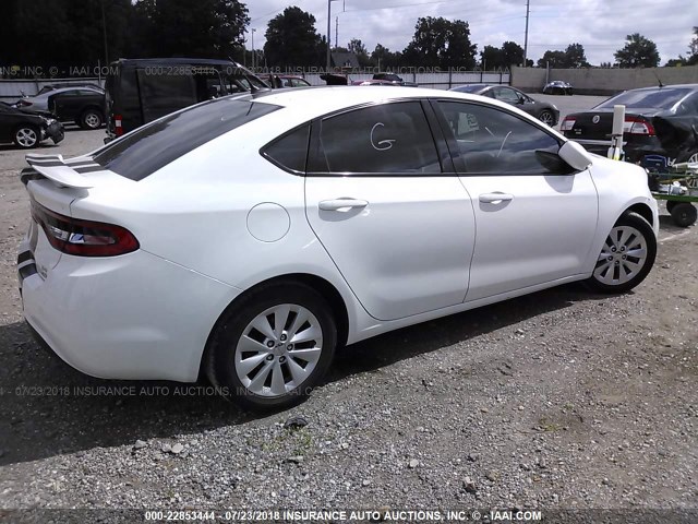 1C3CDFBB7ED851798 - 2014 DODGE DART SXT WHITE photo 4