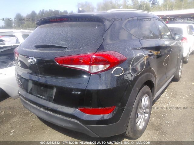 KM8J3CA48HU470100 - 2017 HYUNDAI TUCSON LIMITED/SPORT AND ECO/SE BLACK photo 4