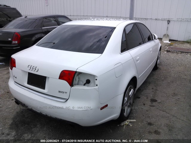 WAUAF78E37A151251 - 2007 AUDI A4 2/TURBO WHITE photo 4